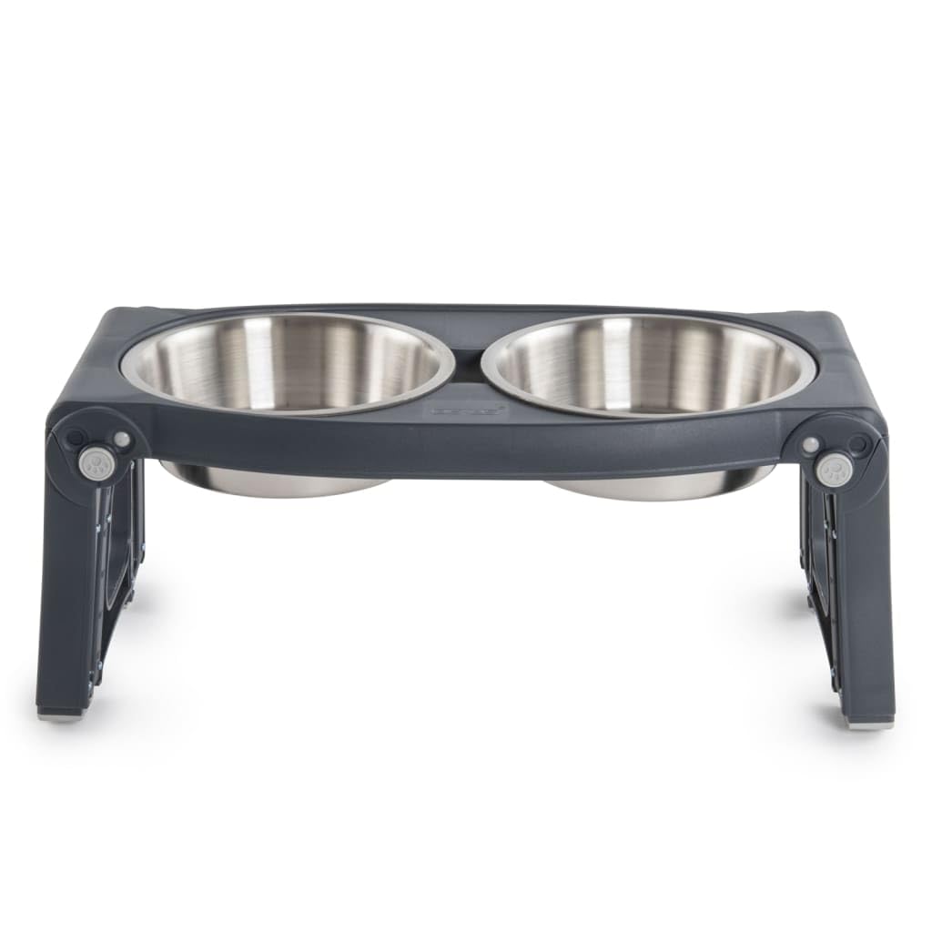 Adjustable Height Double Pet Feeder with Stainless Steel Bowls L672229