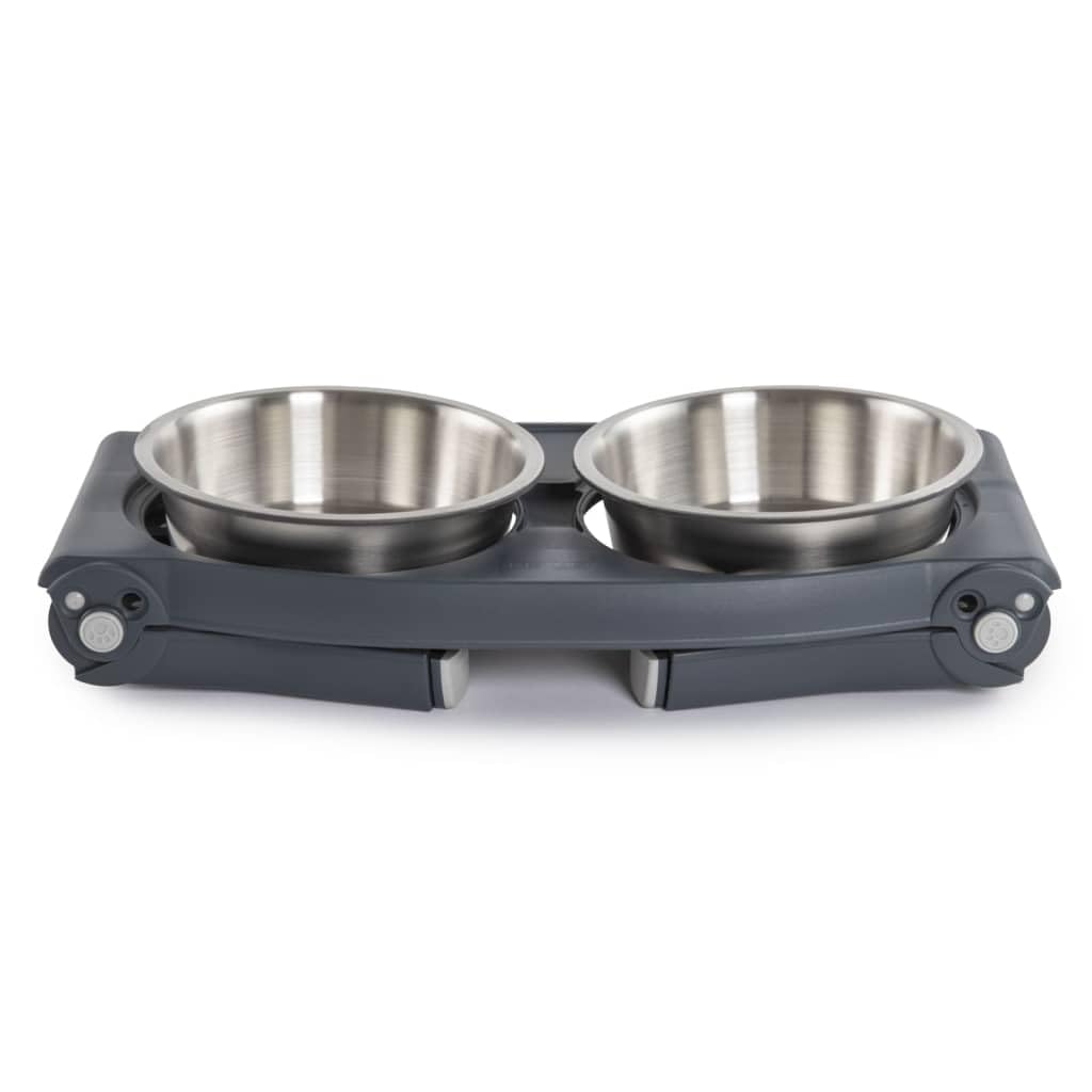 Adjustable Height Double Pet Feeder with Stainless Steel Bowls L672229