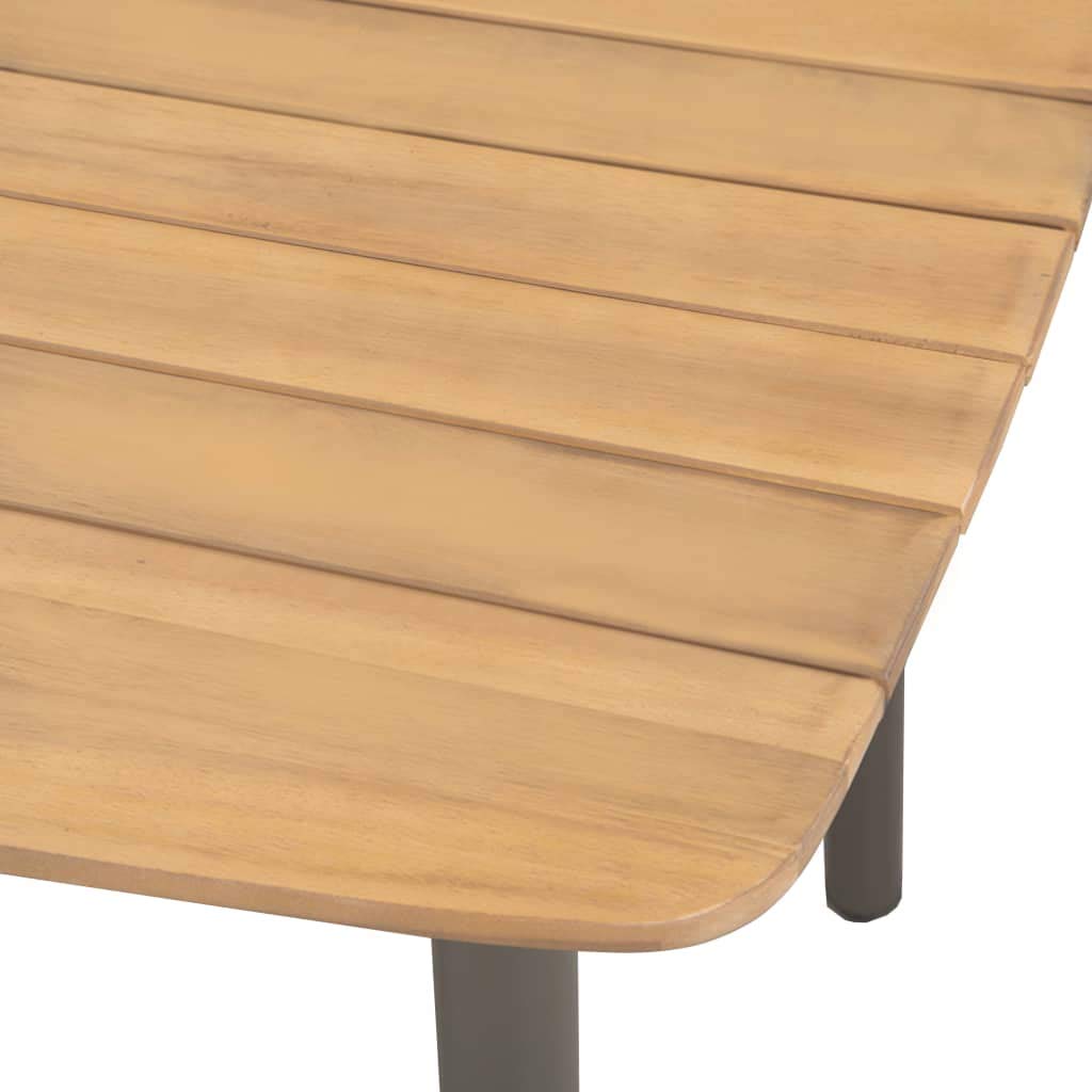 9 Piece Natural Wood and Grey Steel Outdoor Dining Set K44490