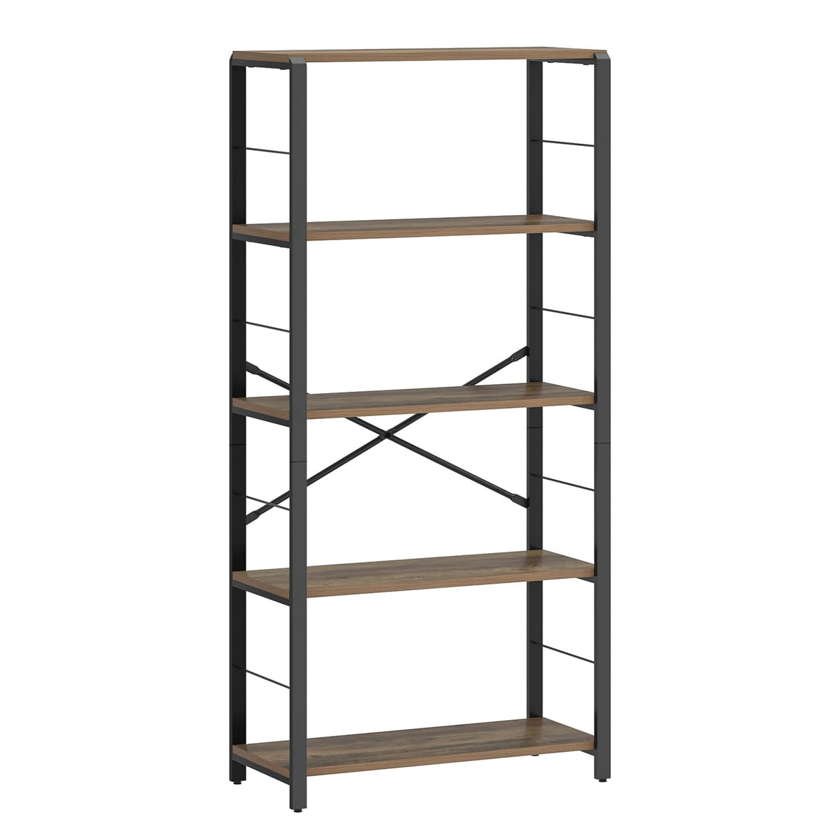 5 Tier Wood and Metal Bookshelf E44182