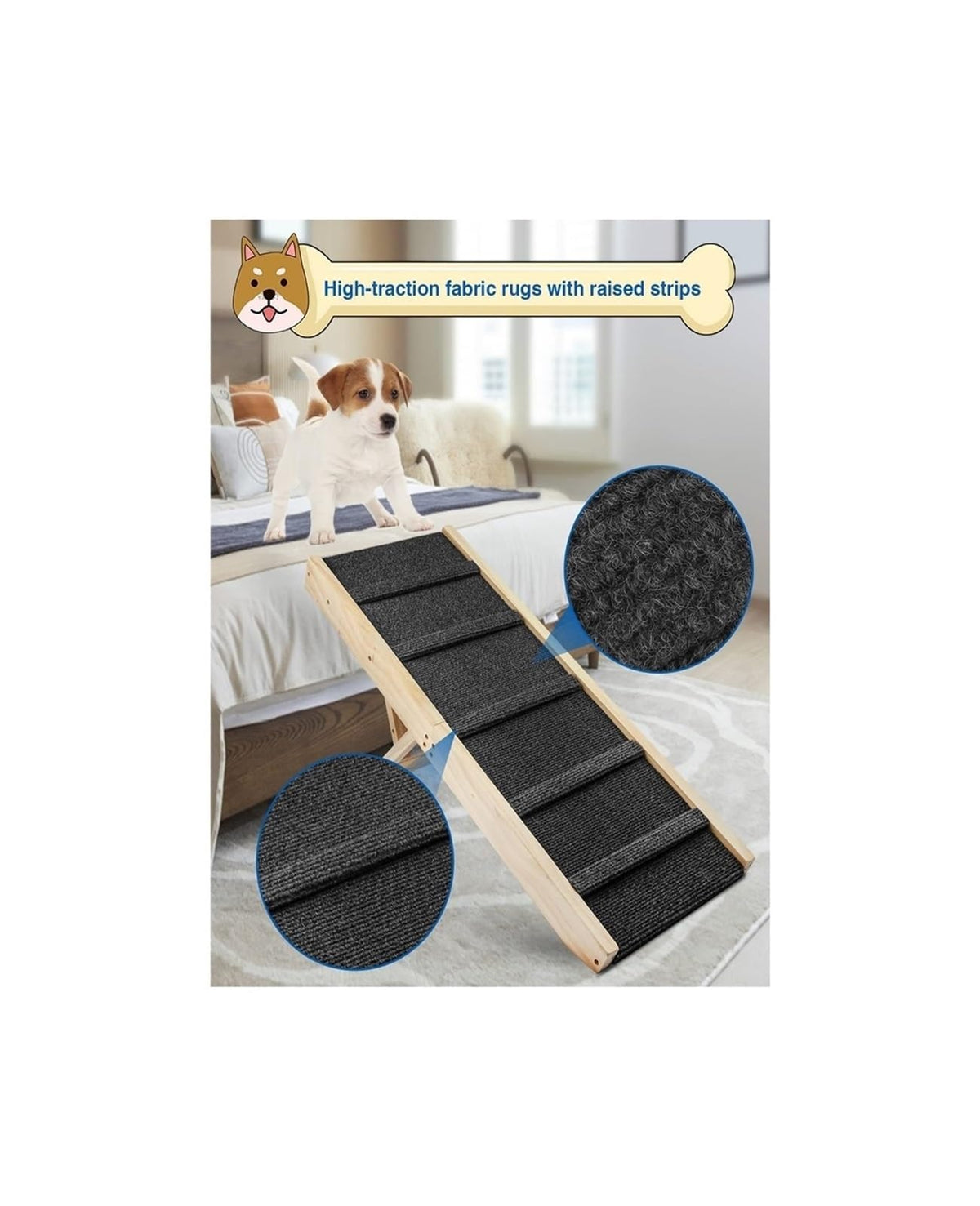 Adjustable Portable Folding Non-Slip Dog Ramp O333730