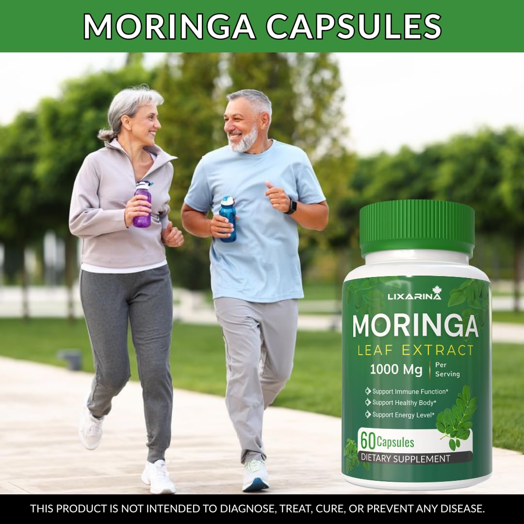Moringa Capsules Organic 1000MG 60 Count Pack-2 N51606