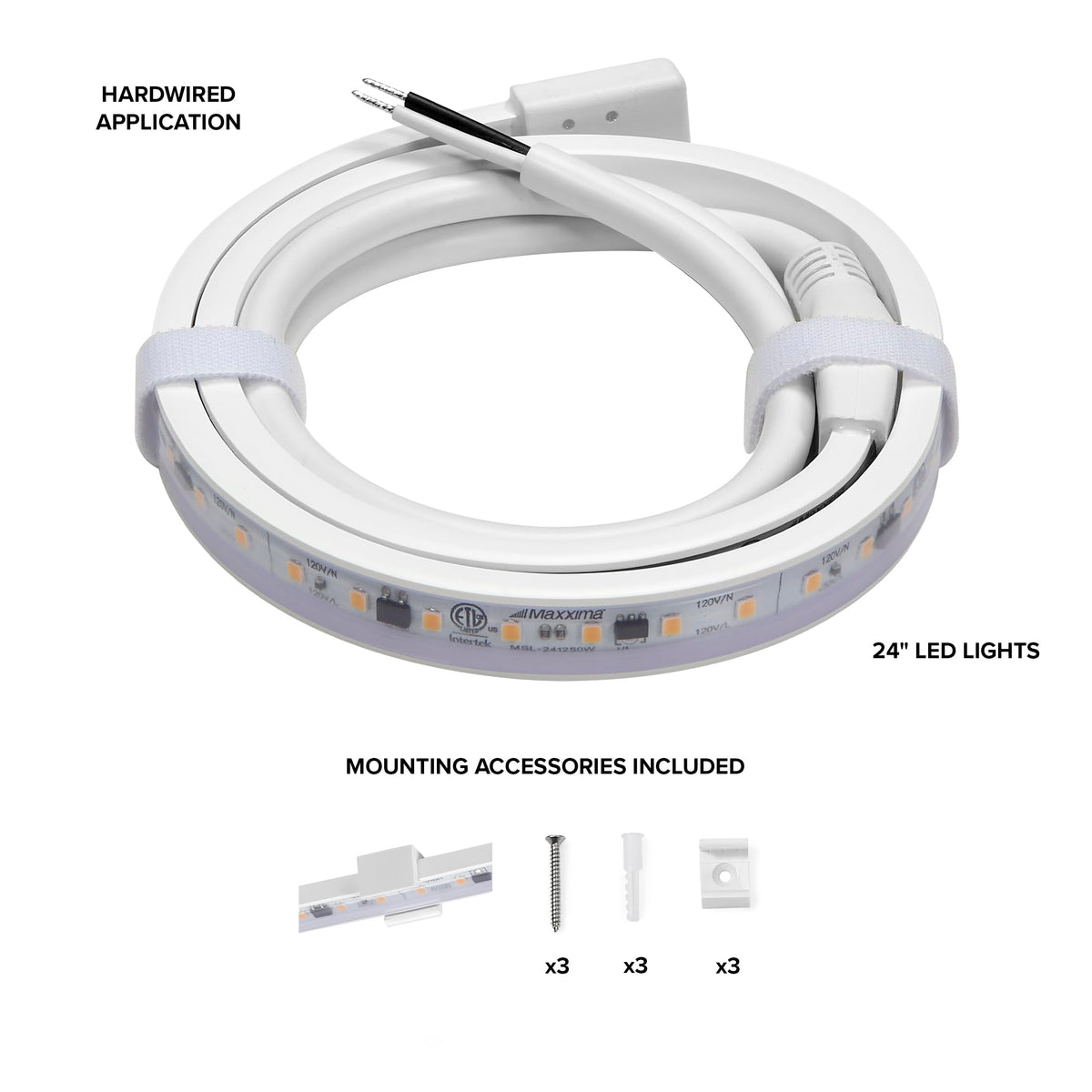 24 in. Hardwired LED Under Cabinet Strip Light U9819