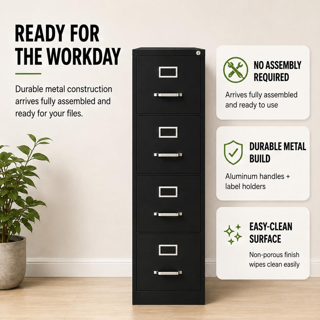 4 Drawer Metal Vertical Filing Cabinet H273