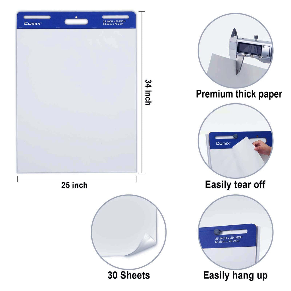 25 x 30 Inches Self Stick Easel Pad, 30 Sheets, 2 Pads D6986