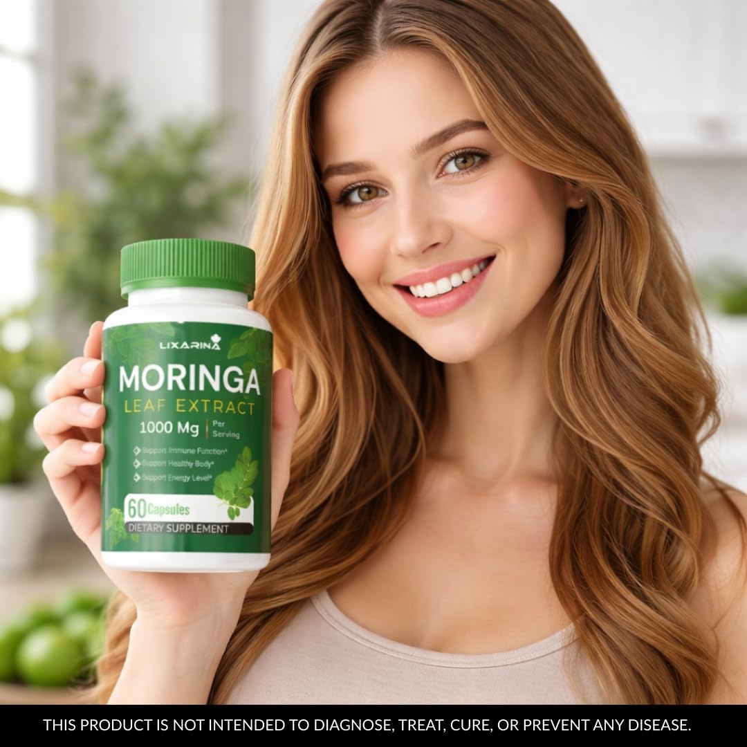 Moringa Capsules Organic 1000MG 60 Count Pack-2 N51606