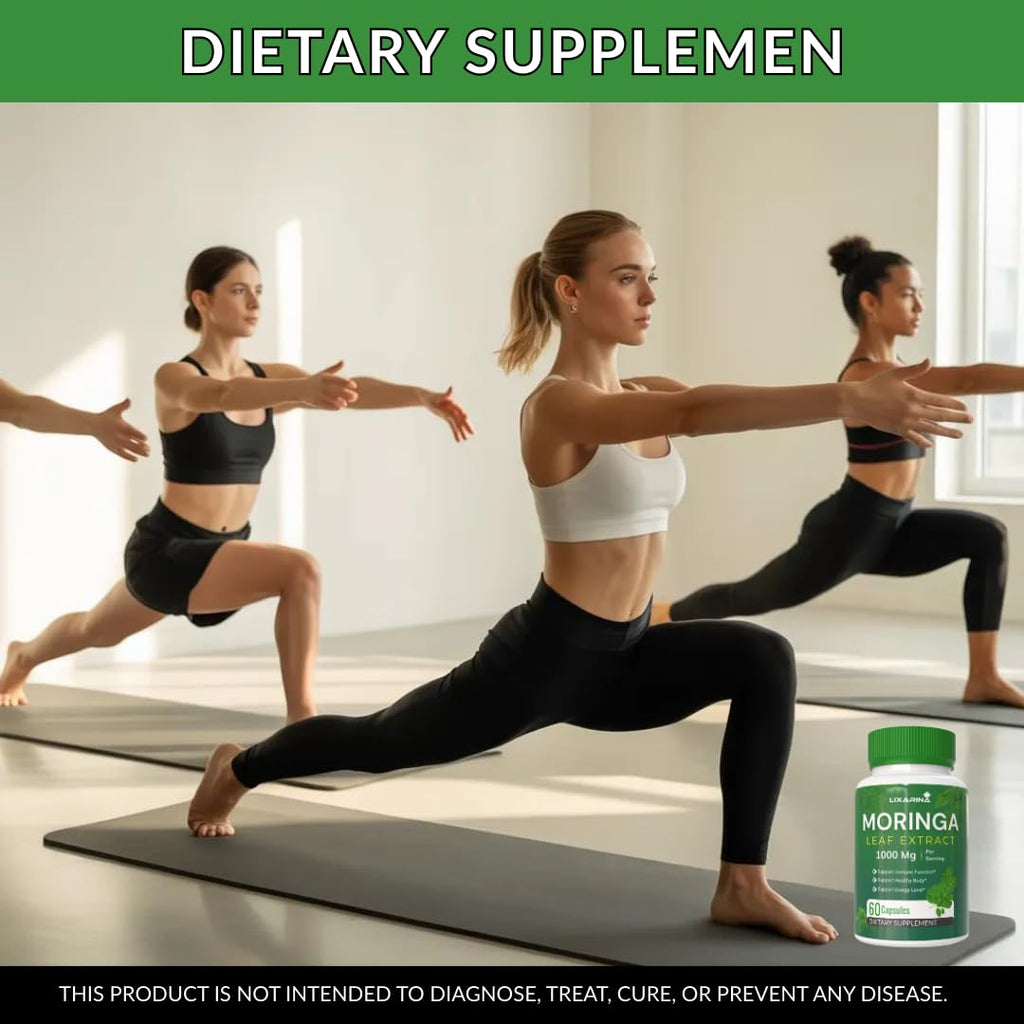 Moringa Capsules Organic 1000MG 60 Count Pack-2 N51606