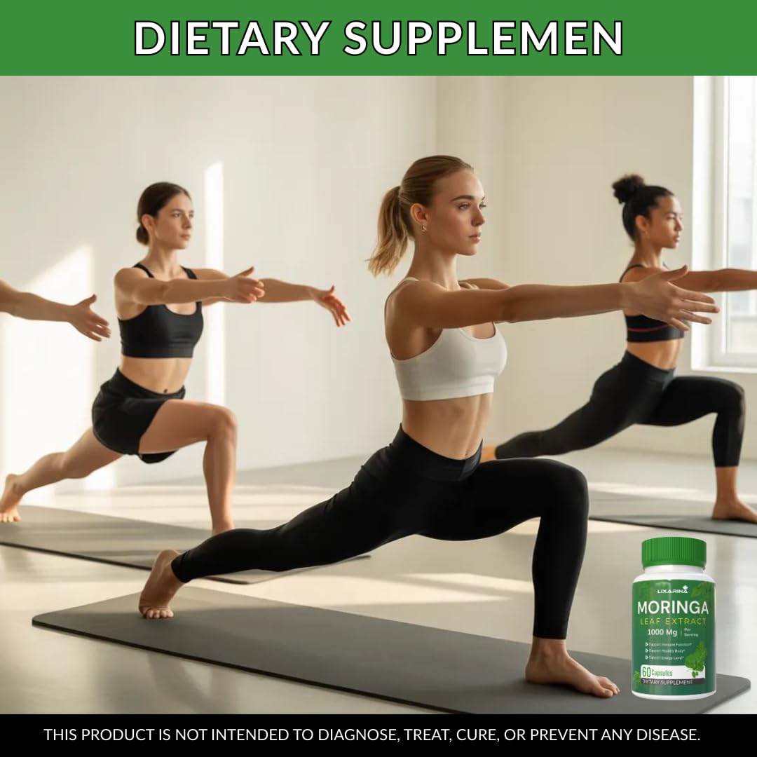 Moringa Capsules Organic 1000MG 60 Count Pack-2 N51606