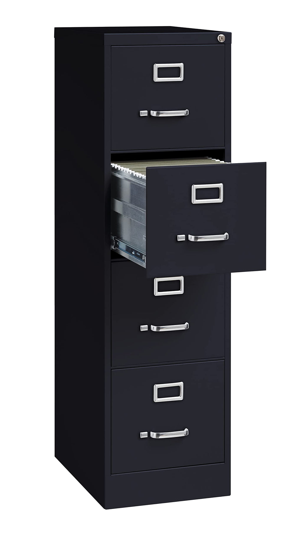 4 Drawer Letter Width Vertical File Cabinet Black P80336