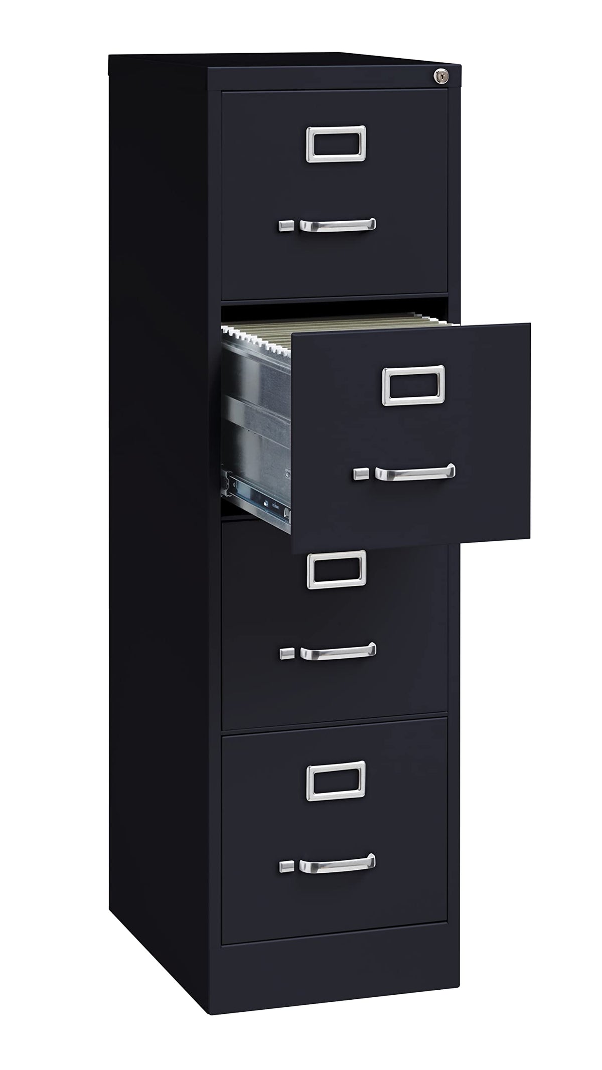 4 Drawer Letter Width Vertical File Cabinet Black P80336