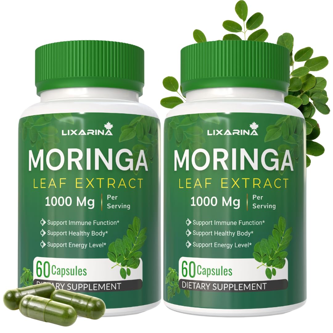 Moringa Capsules Organic 1000MG 60 Count Pack-2 N51606