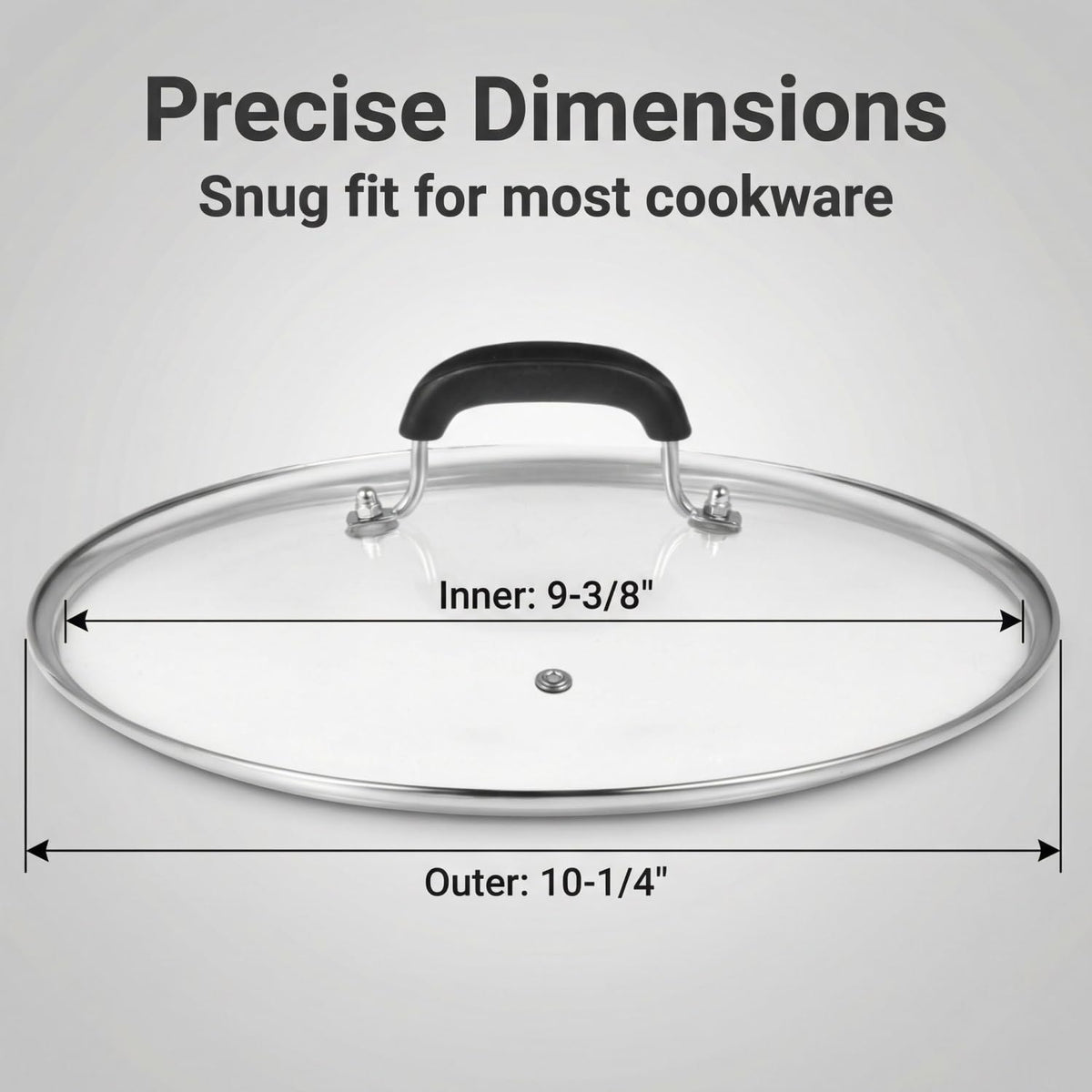 10-1/4 Inch Tempered Glass Lid with Steam Hole C3296