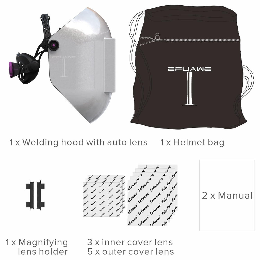 4 1/2" x 5 1/4" Fibreglass Auto Darkening Welding Hood Y49625