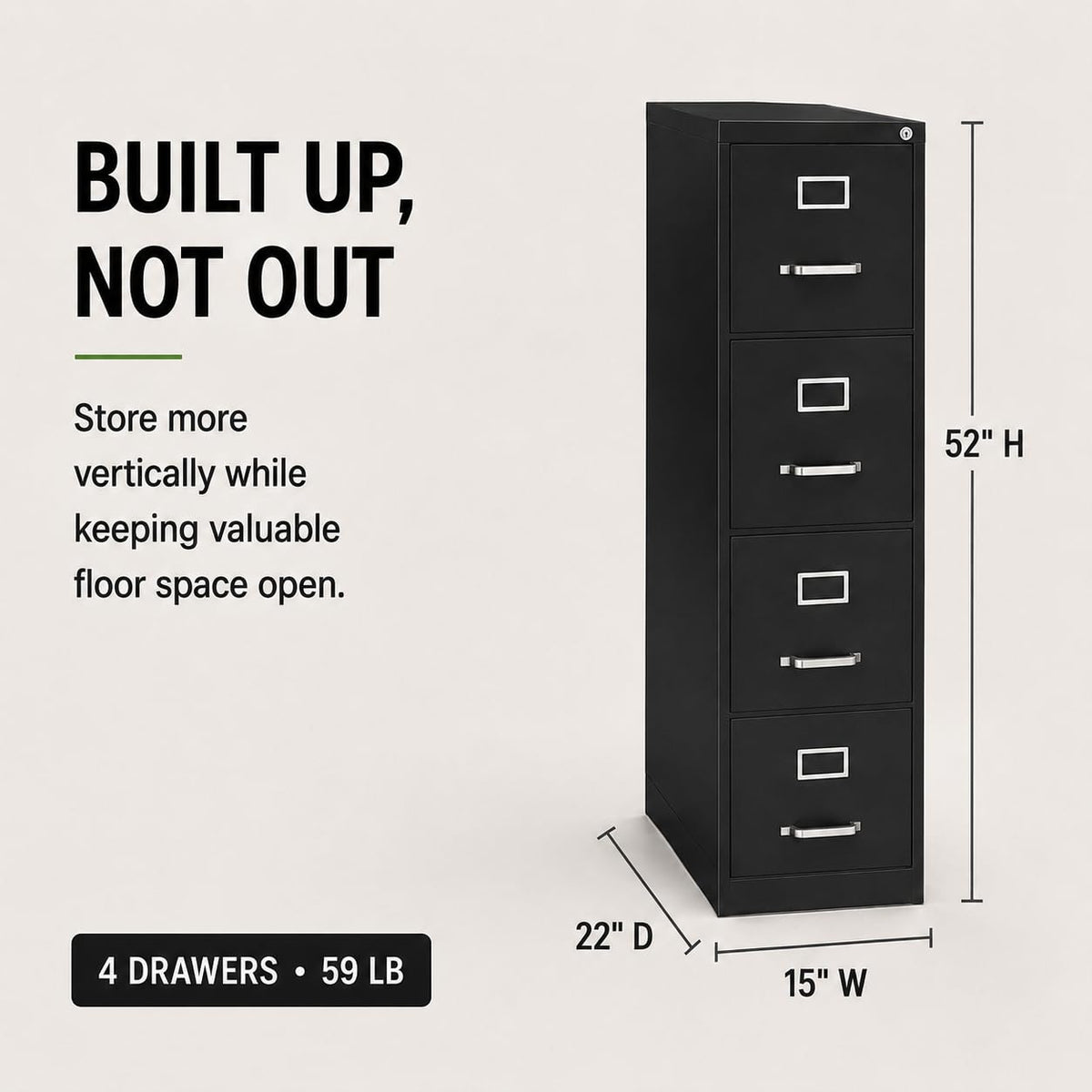 4 Drawer Metal Vertical Filing Cabinet H273
