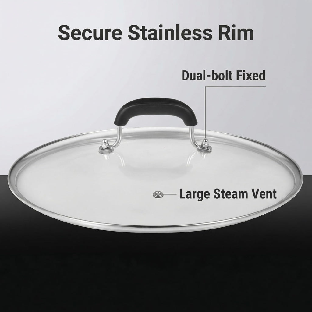 10-1/4 Inch Tempered Glass Lid with Steam Hole C3296