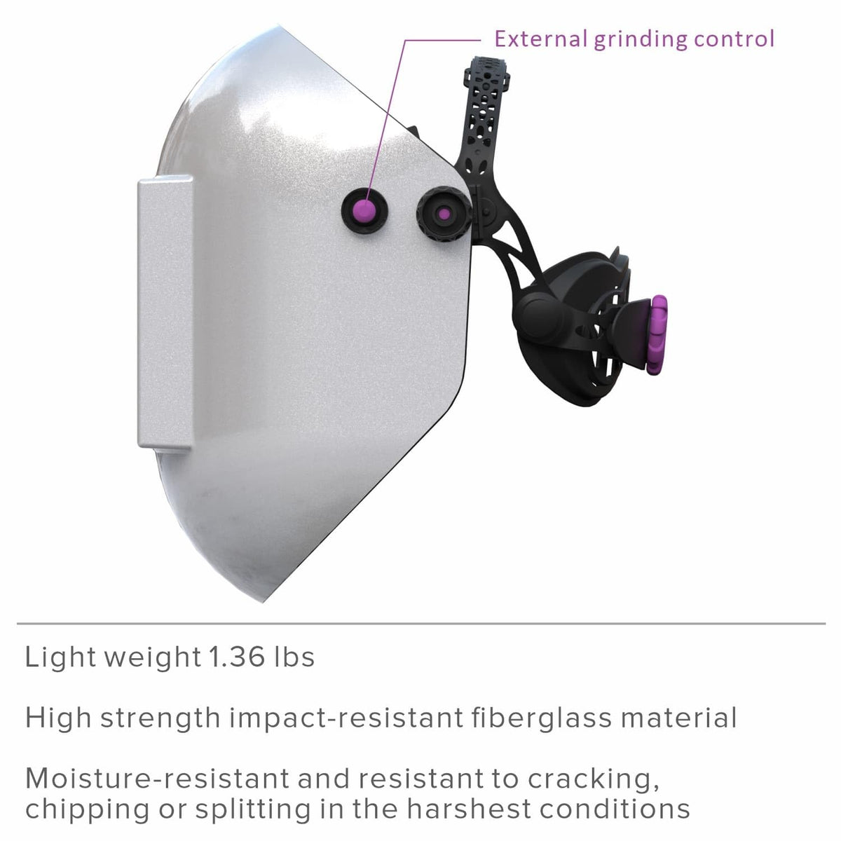 4 1/2" x 5 1/4" Fibreglass Auto Darkening Welding Hood Y49625