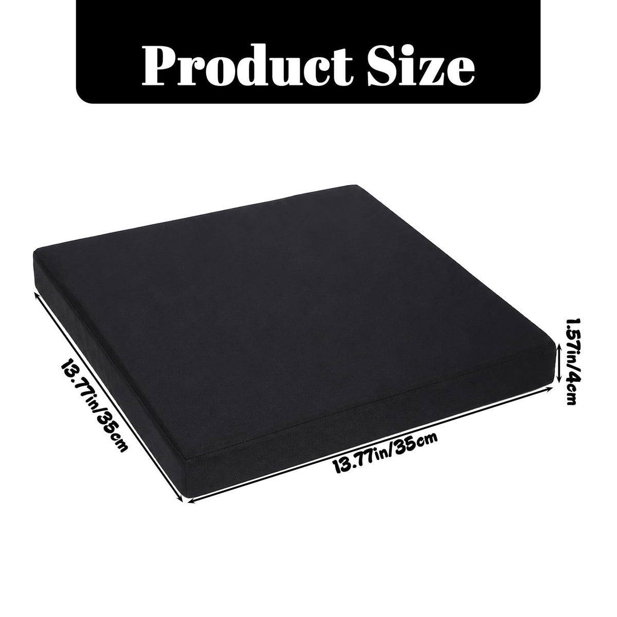 Black Portable Waterproof Stadium Seat Cushions with Handle T11910