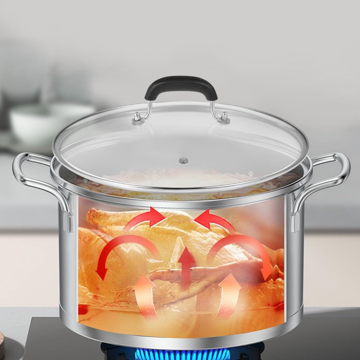 10-1/4 Inch Tempered Glass Lid with Steam Hole C3296