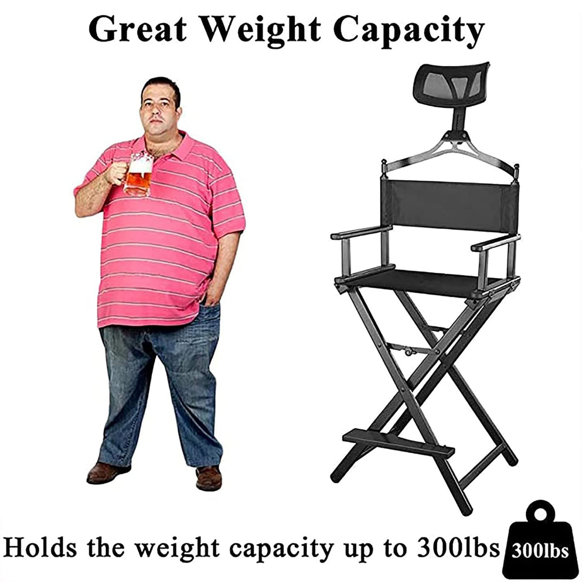 Aluminum Folding Director's Chair with Cup Holder K76399