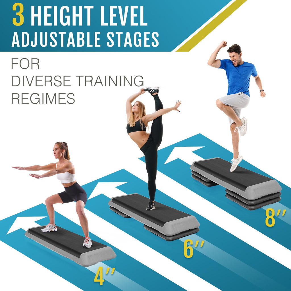 43 Inch Adjustable Aerobic Step Platform with 4 Risers X51192