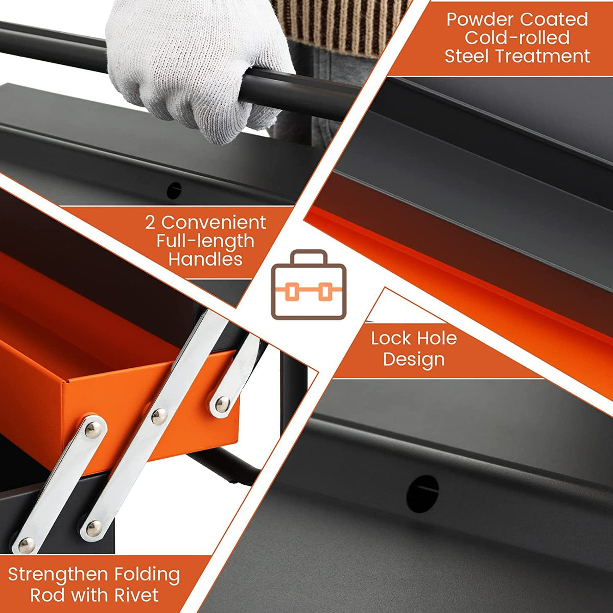 22-Inch 3-Layer 5-Tray Metal Tool Box P3385