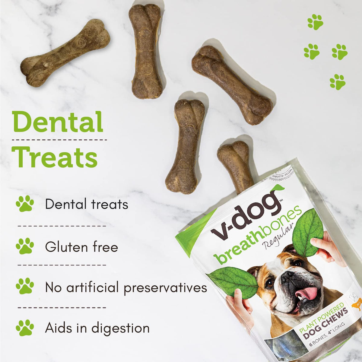 Vegan Dental Dog Bones 8 Ounces S814