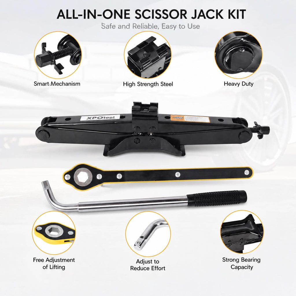 3 Ton Scissor Car Jack Kit with Wrench A144