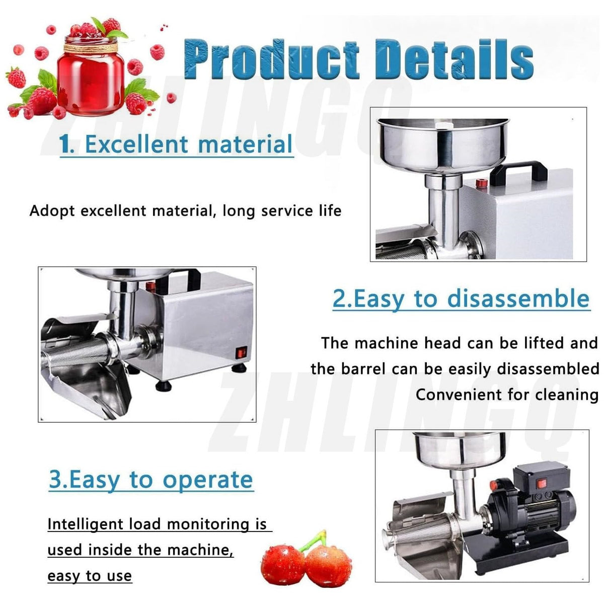 450W Electric Tomato Strainer and Press Stainless Steel D23303