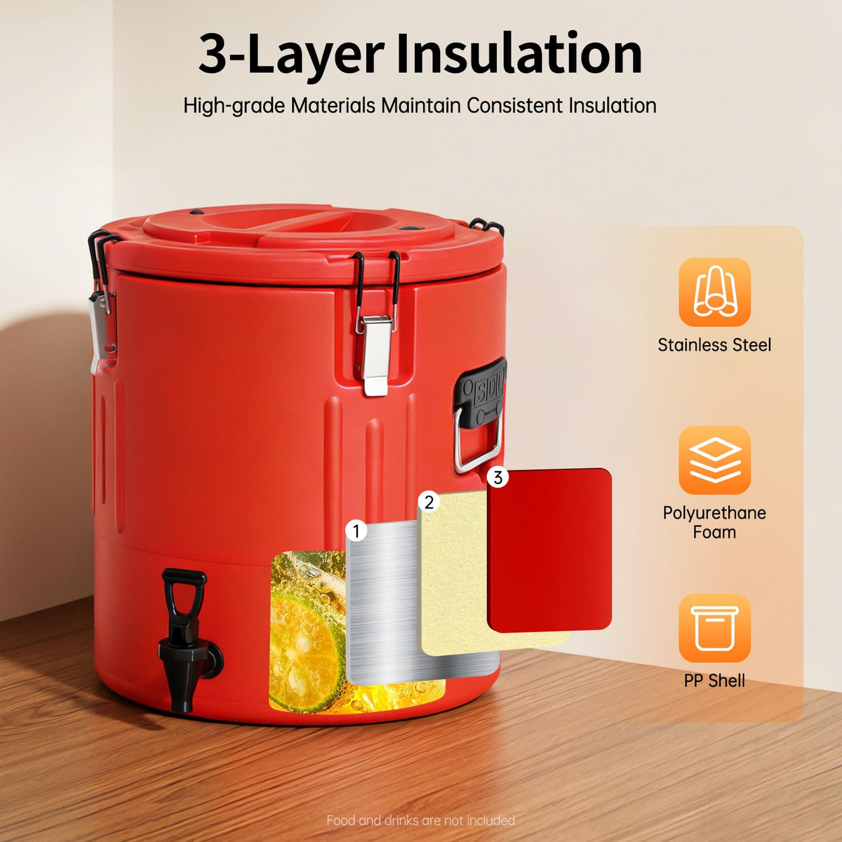 40L Stainless Steel Insulated Drink Dispenser with Faucet B241