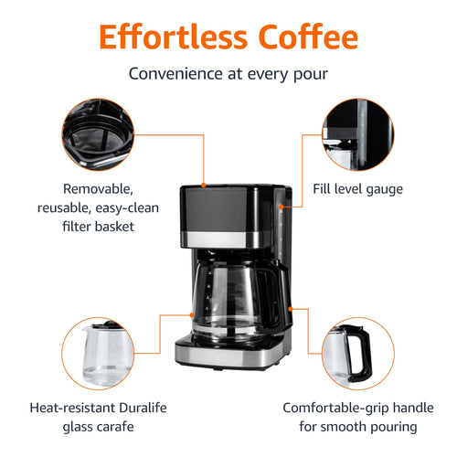 12 Cup Drip Coffee Maker with Glass Carafe B11452