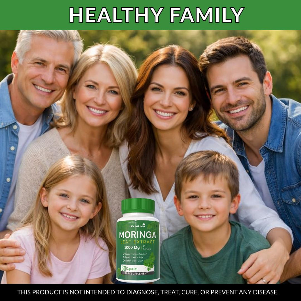Moringa Capsules Organic 1000MG 60 Count Pack-2 N51606