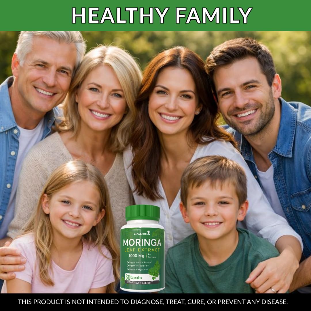 Moringa Capsules Organic 1000MG 60 Count Pack-2 N51606