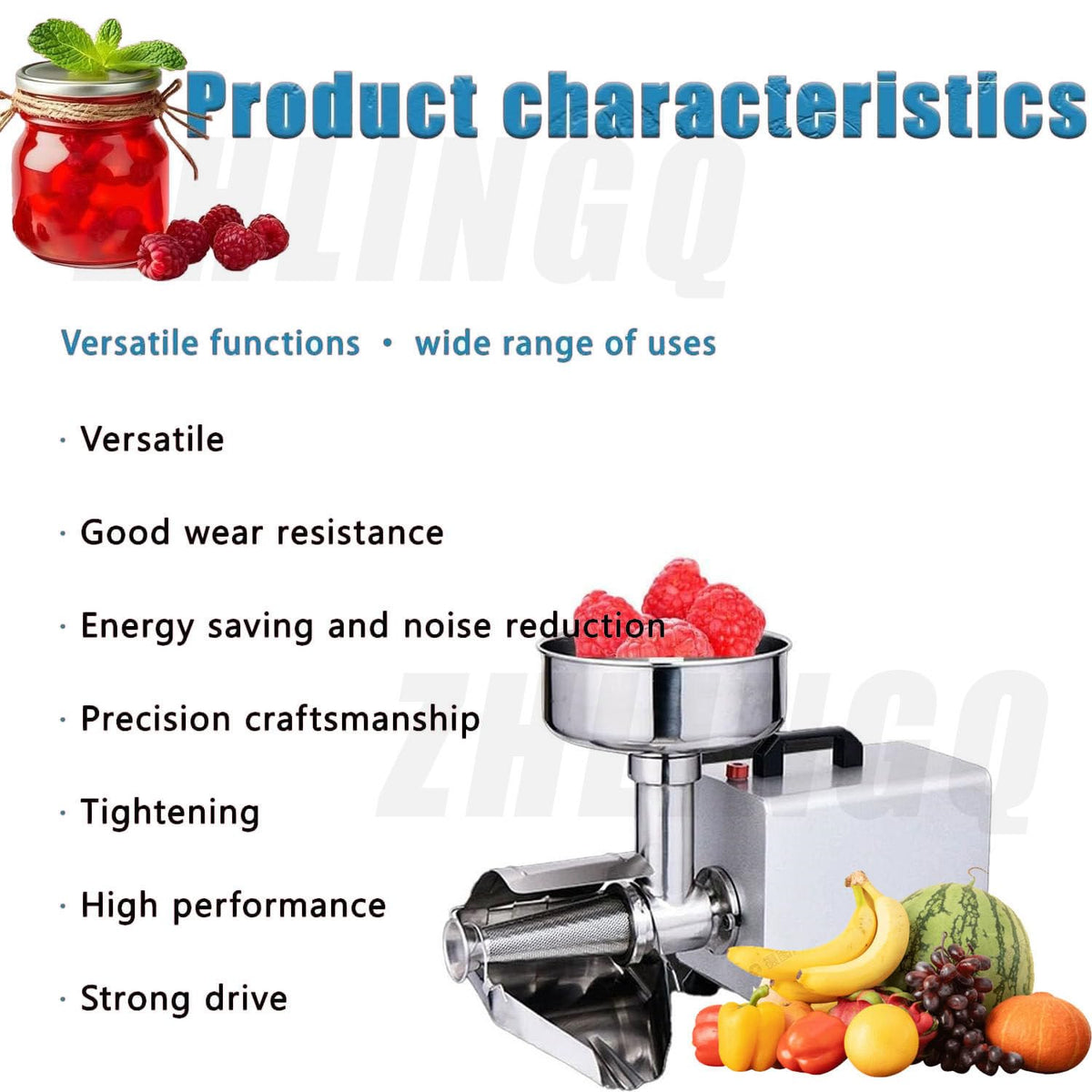 450W Electric Tomato Strainer and Press Stainless Steel D23303