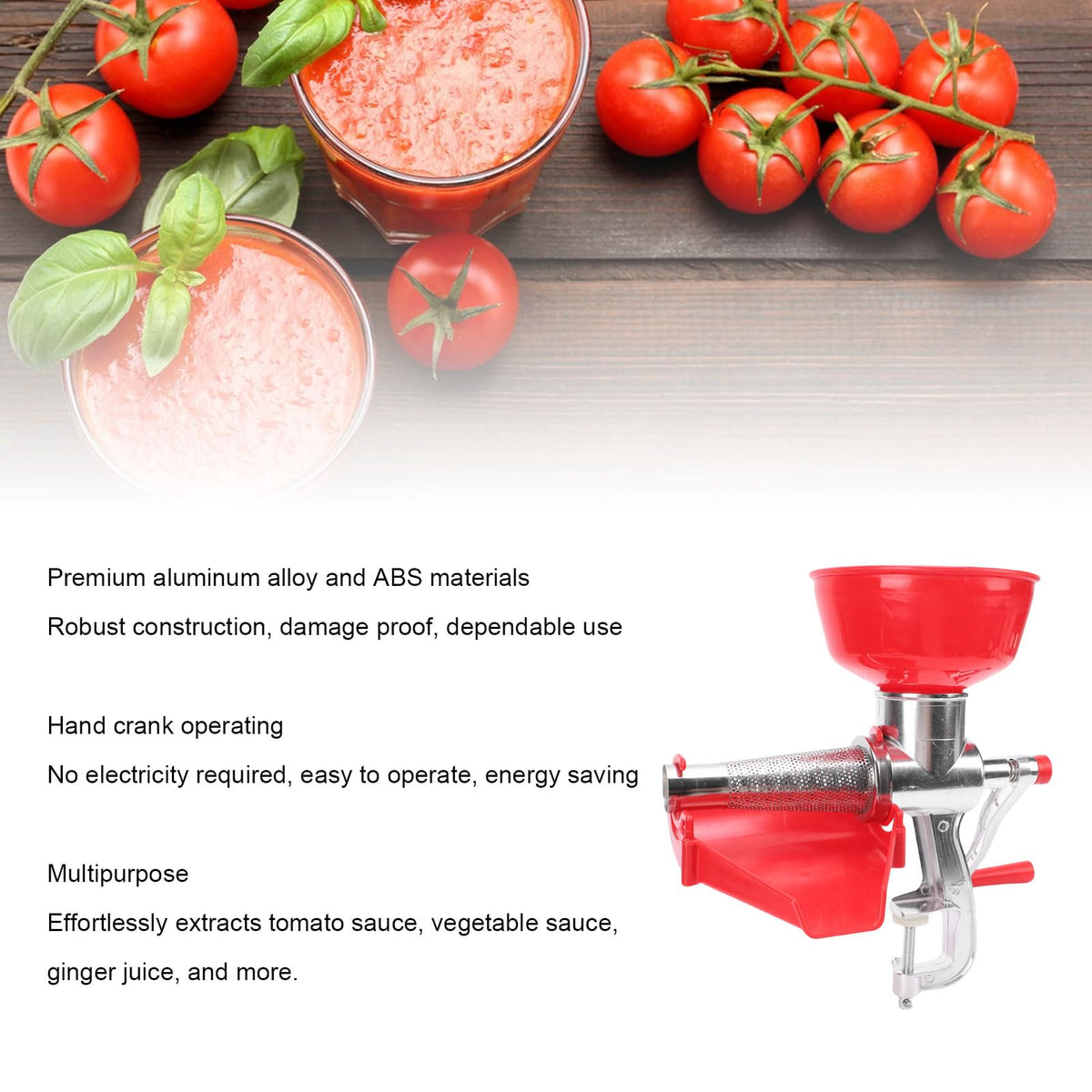 Aluminum Alloy Manual Tomato Strainer F1808