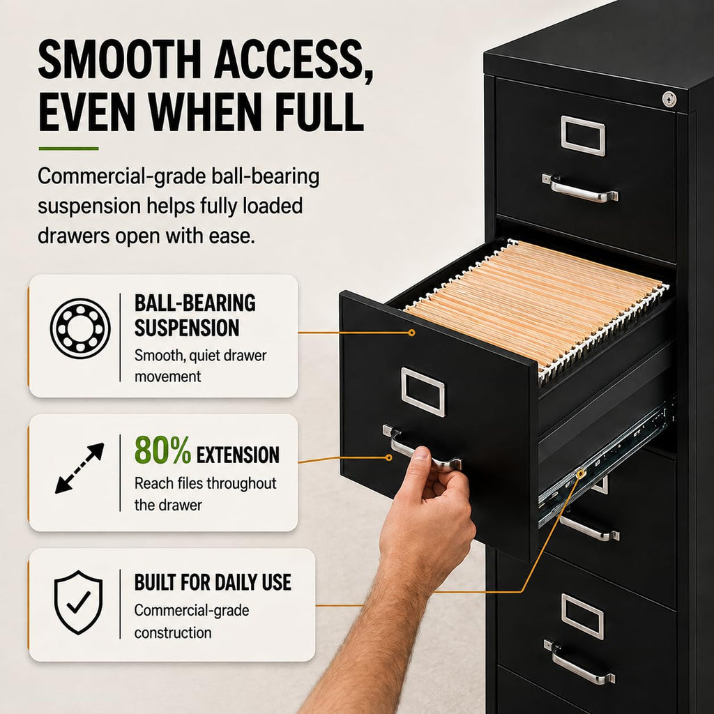 4 Drawer Metal Vertical Filing Cabinet H273