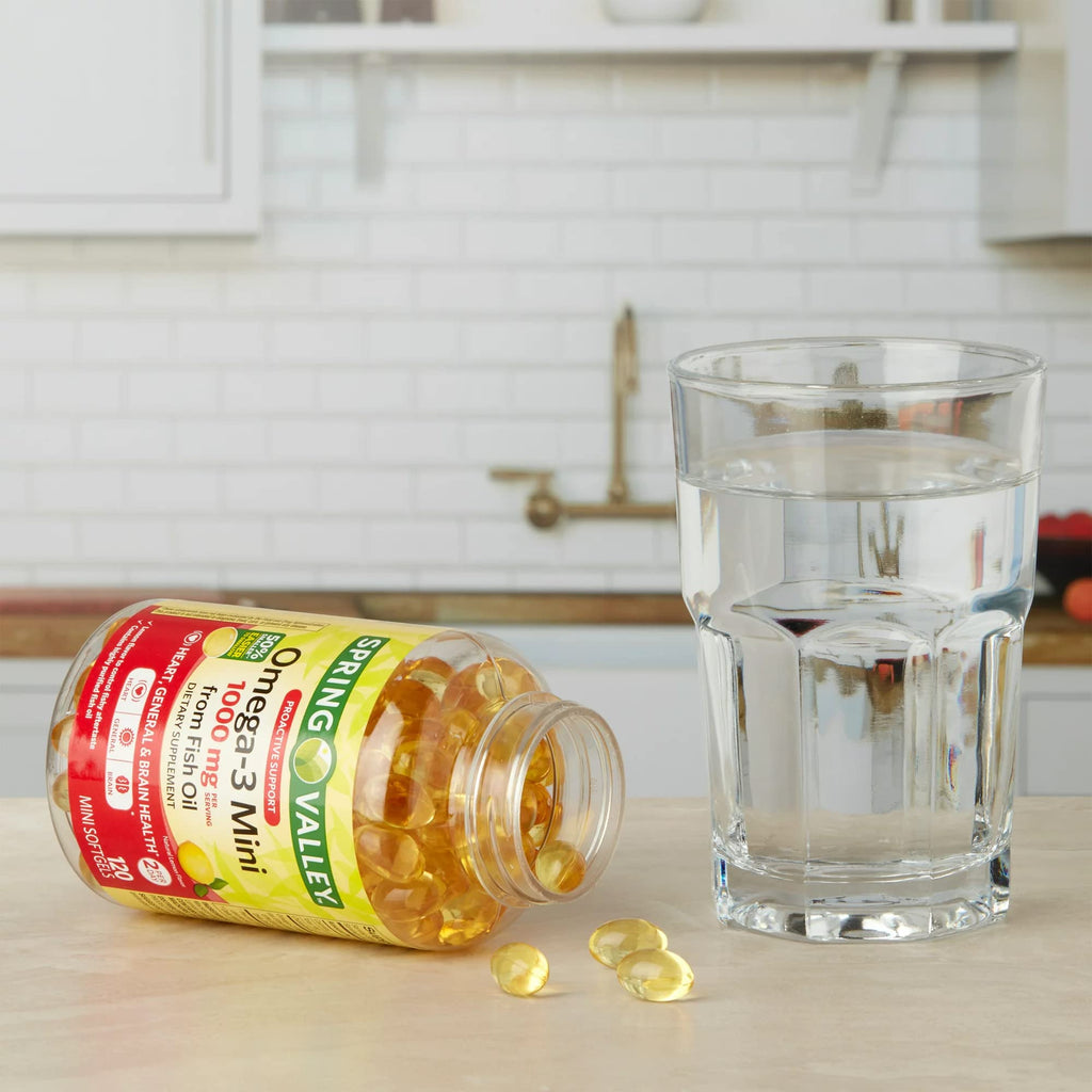 Omega-3 Fish Oil 1000 mg 120 Count Softgels Dietary Supplement U181703