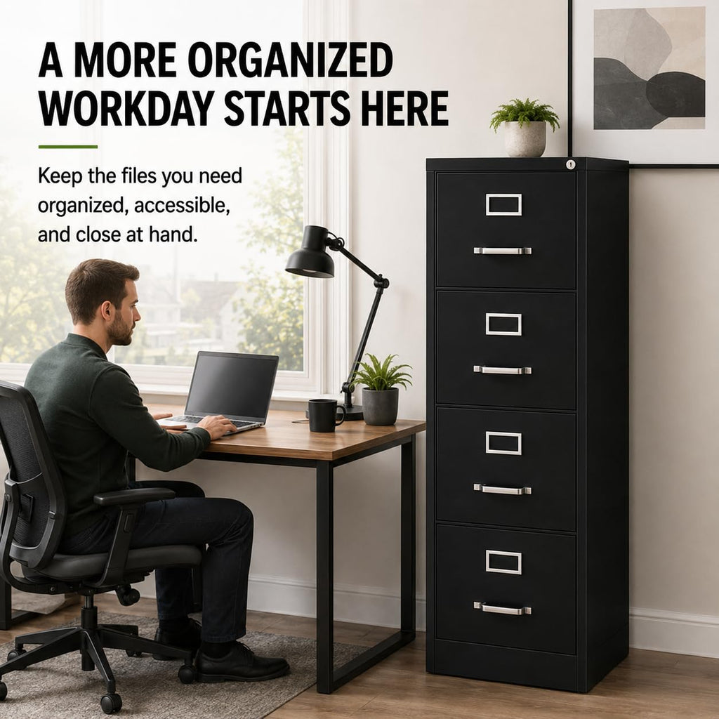 4 Drawer Metal Vertical Filing Cabinet H273