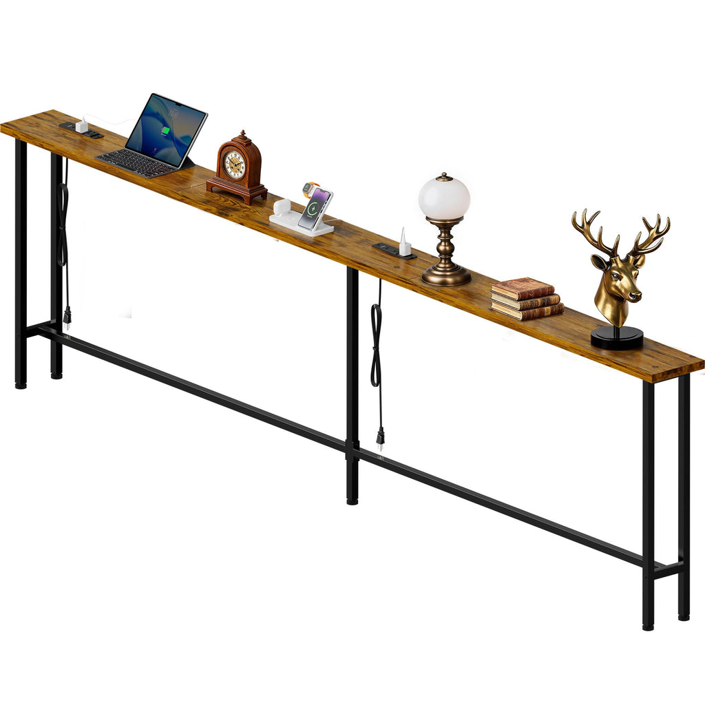 102 Inch Narrow Sofa Table with Power Outlets N523567