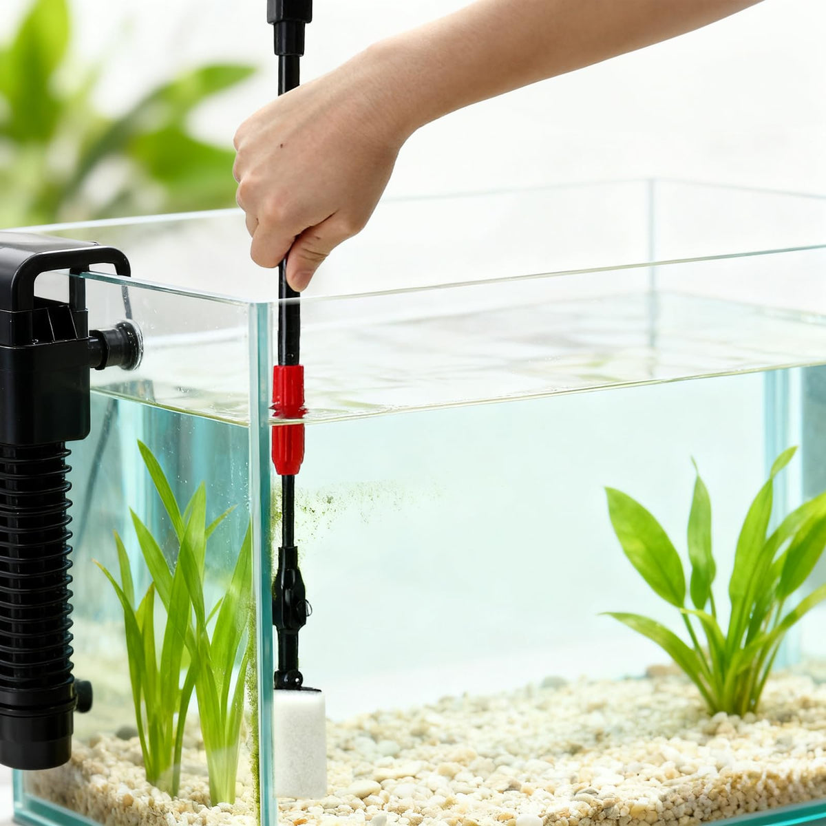 6 in 1 Aquarium Cleaning Tool Kit with Adjustable Telescopic Long Handle D51776