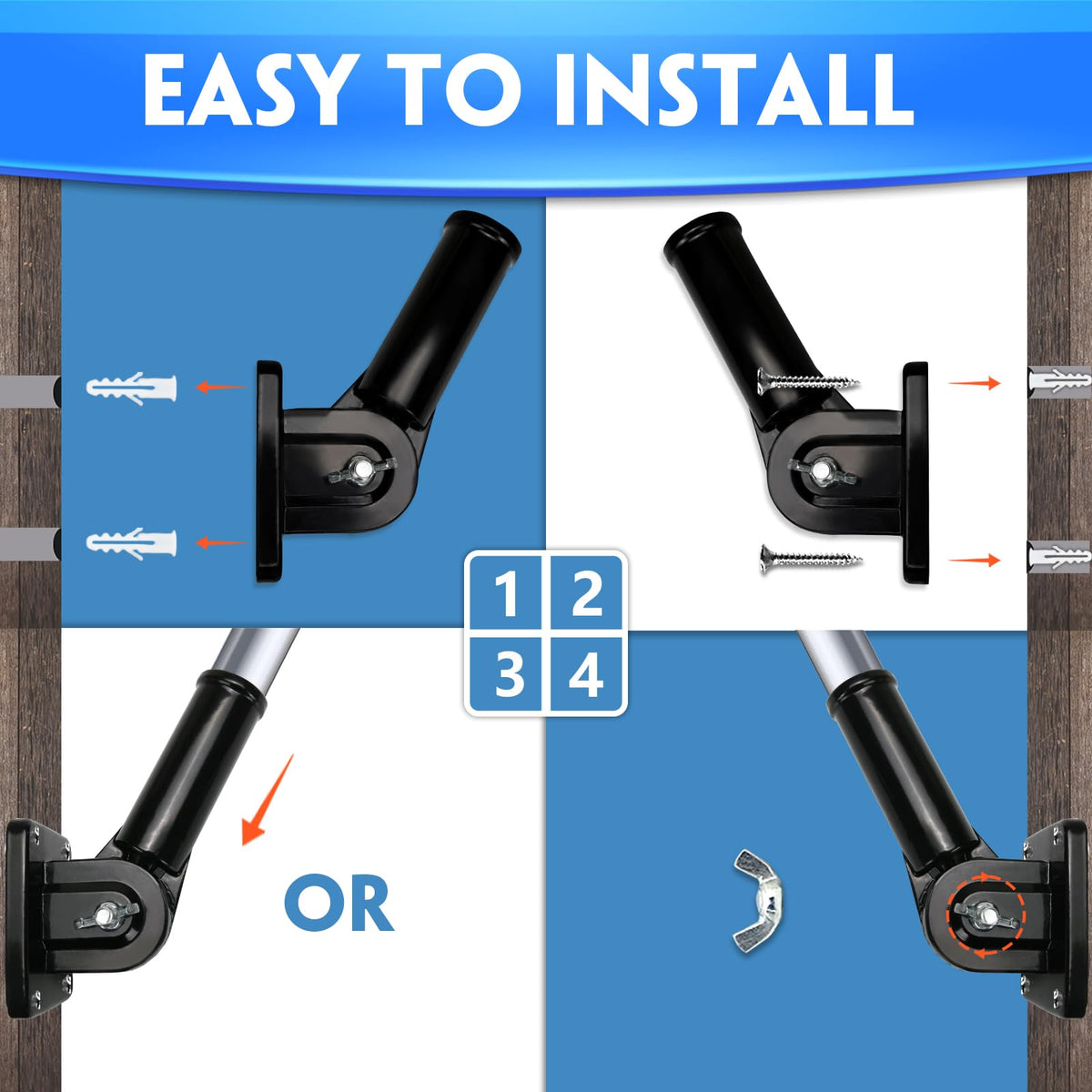 Adjustable Metal Flag Pole Holder C93955
