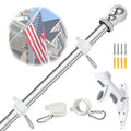 5FT Stainless Steel Wall Mounted Flag Pole Kit U160934