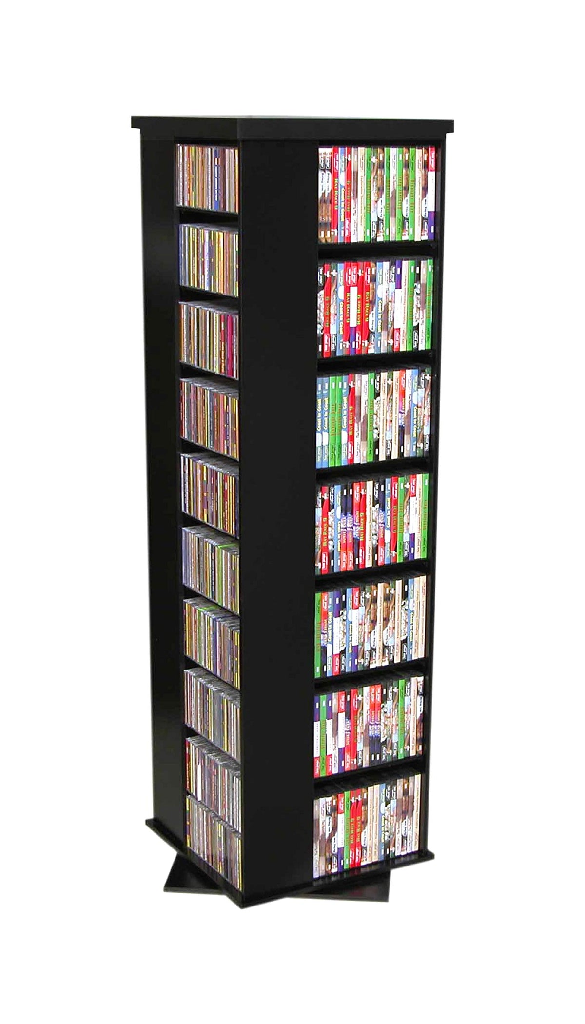Black 4-Sided Revolving Media Tower J946365