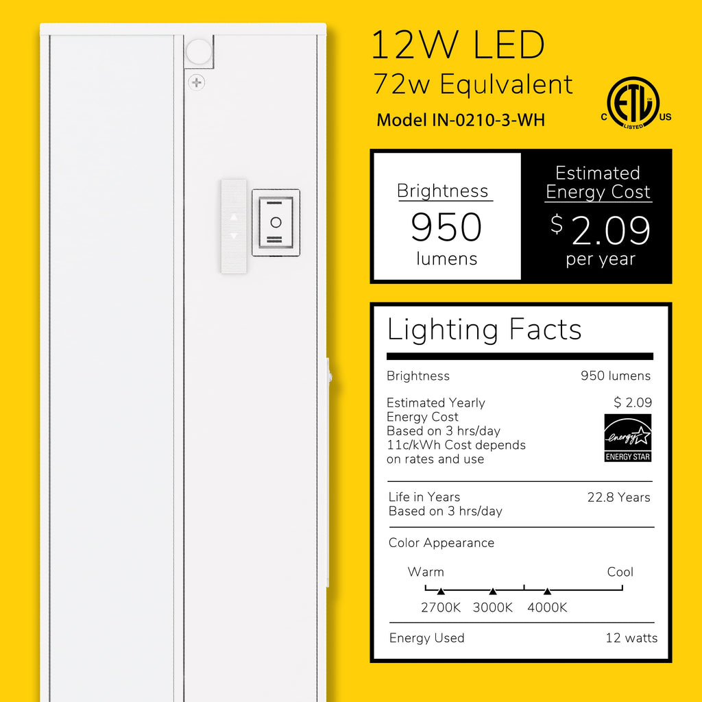 24-Inch Linkable 3CCT LED Under Cabinet Light V99939