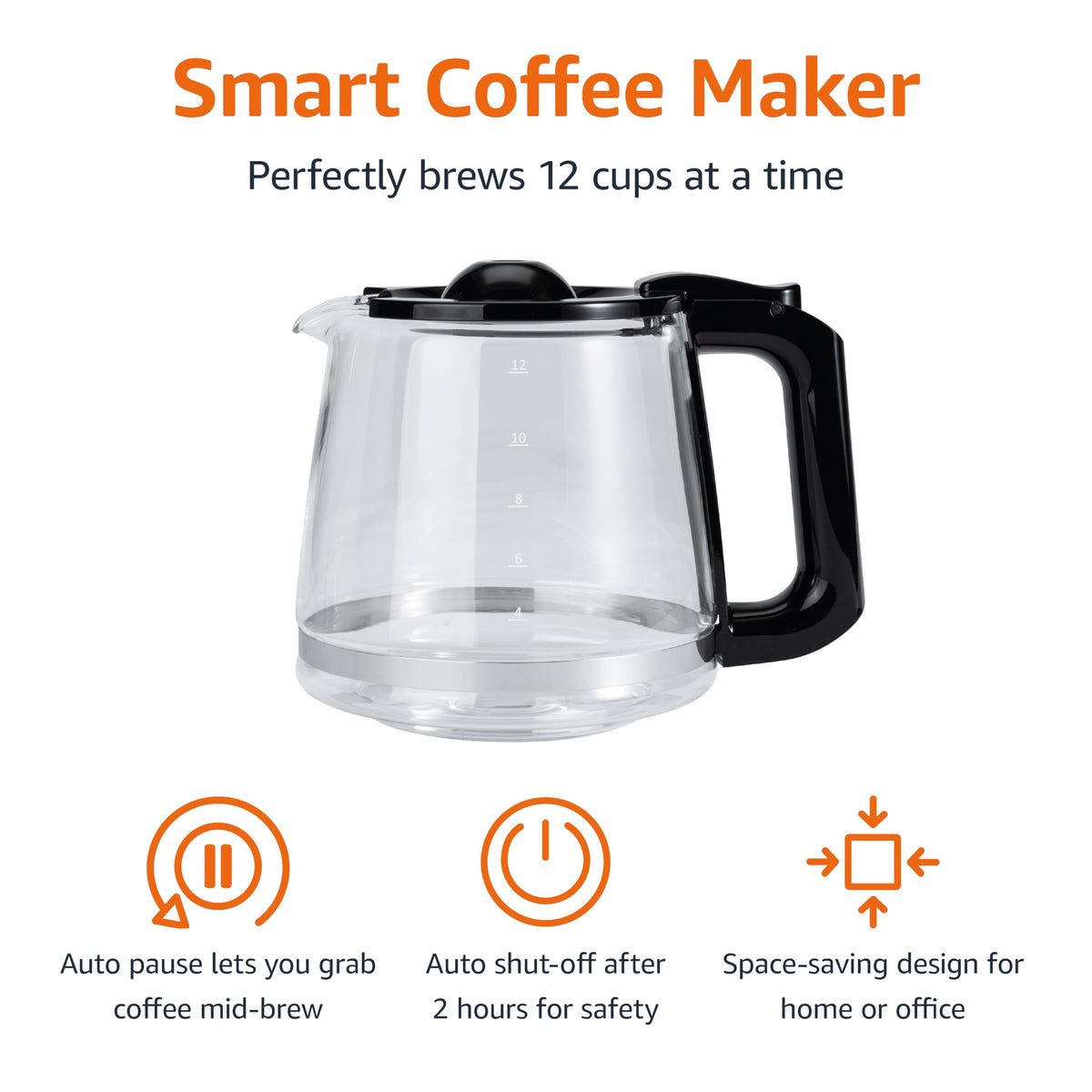 12 Cup Drip Coffee Maker with Glass Carafe B11452