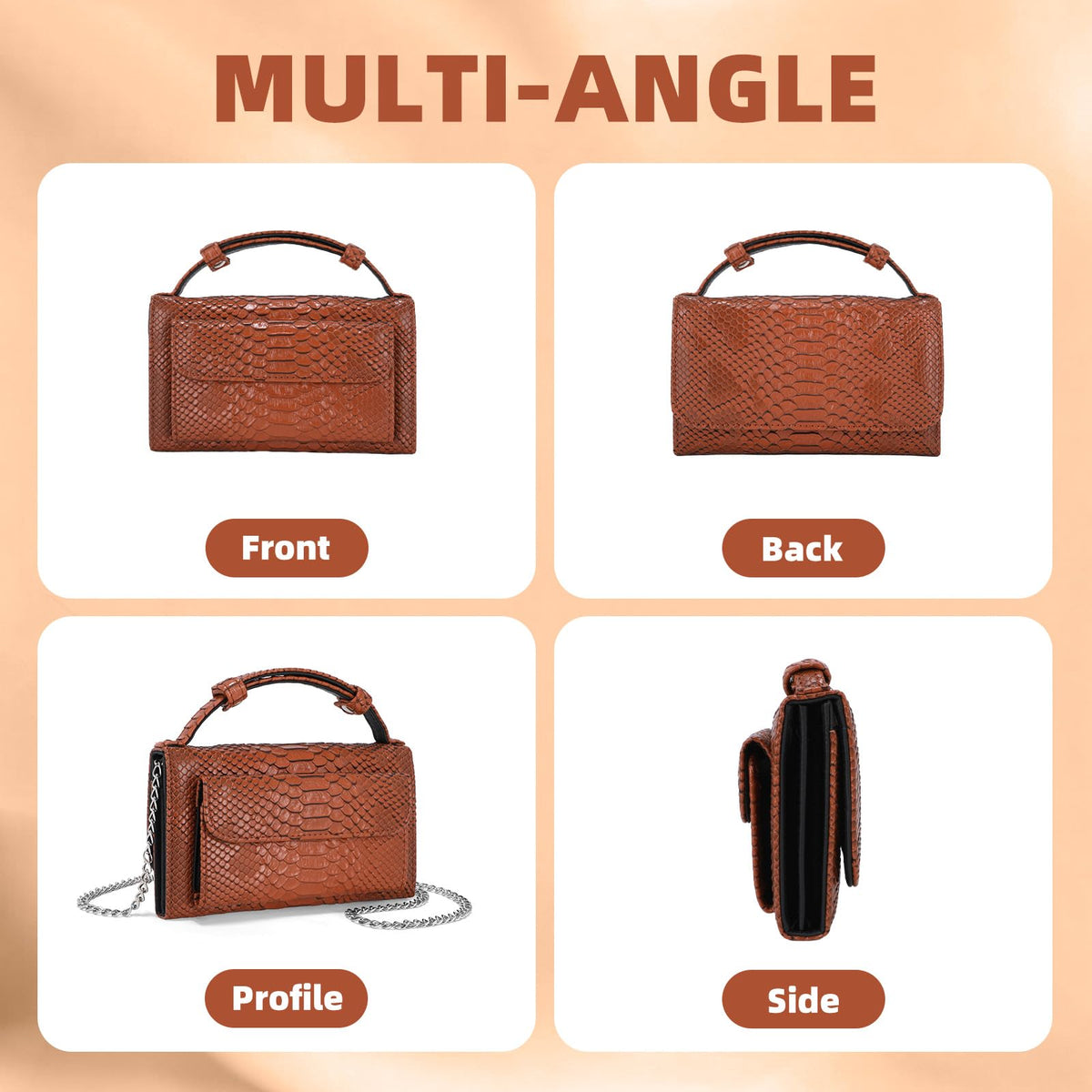 Animal Pattern Embossed Leather Crossbody Wallets Bags T406