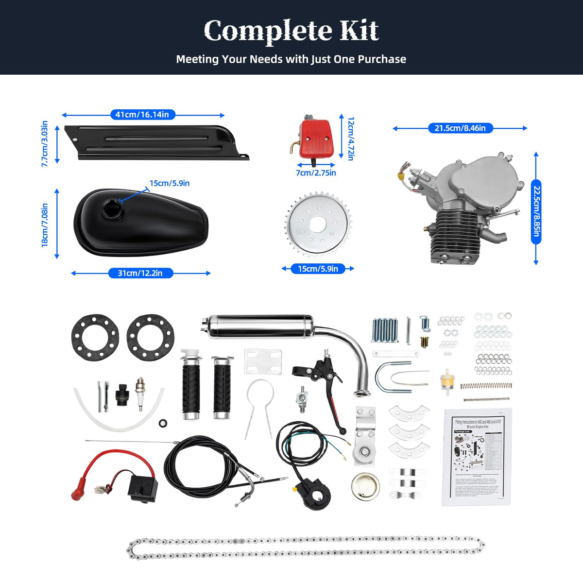 100cc 2 Stroke Bicycle Engine Kit P292
