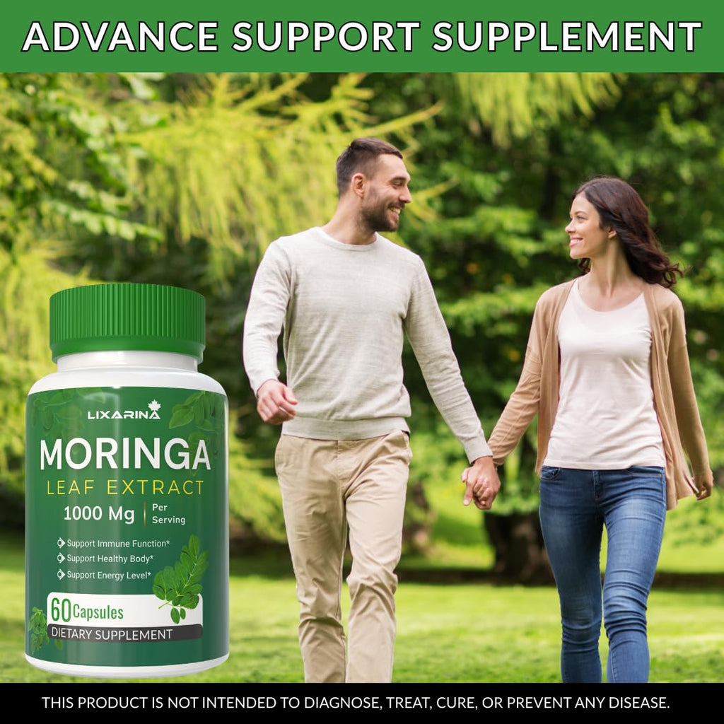 Moringa Capsules Organic 1000MG 60 Count Pack-2 N51606
