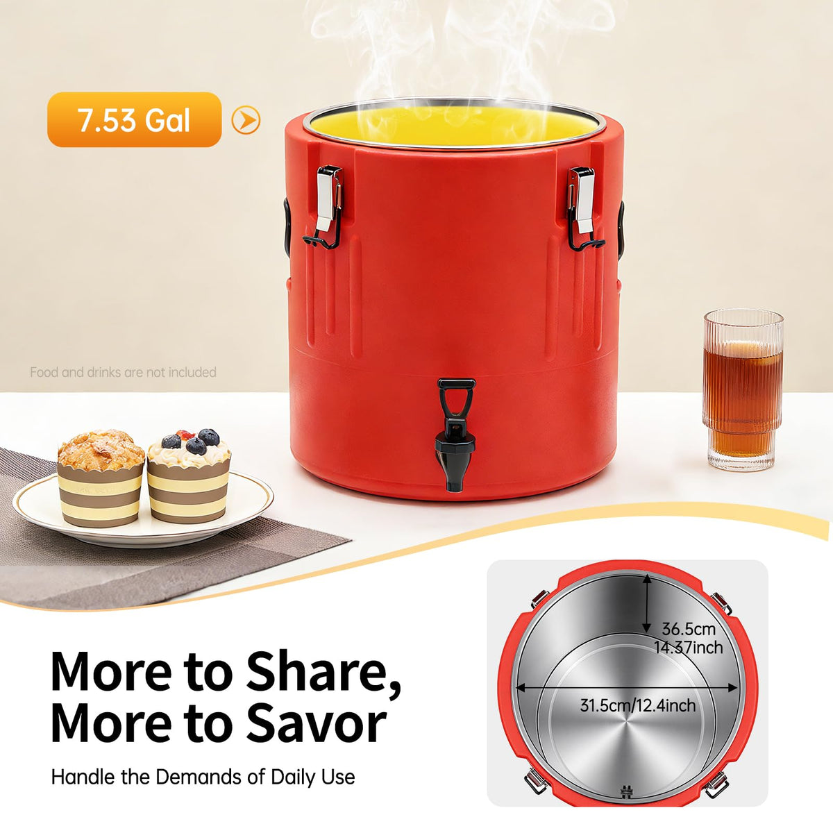 40L Stainless Steel Insulated Drink Dispenser with Faucet B241
