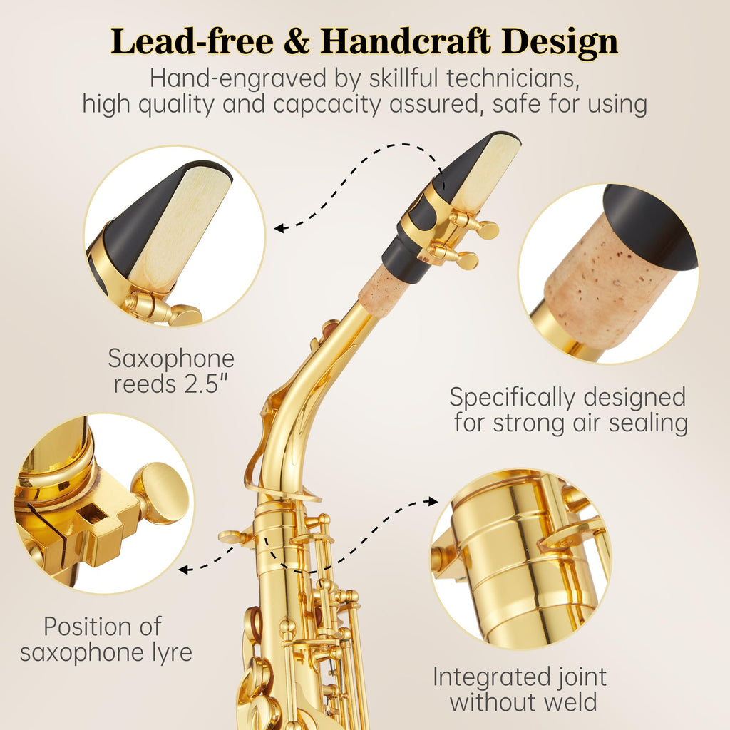 Alto Saxophone Copper Body Electroplated Gold Finish I1566
