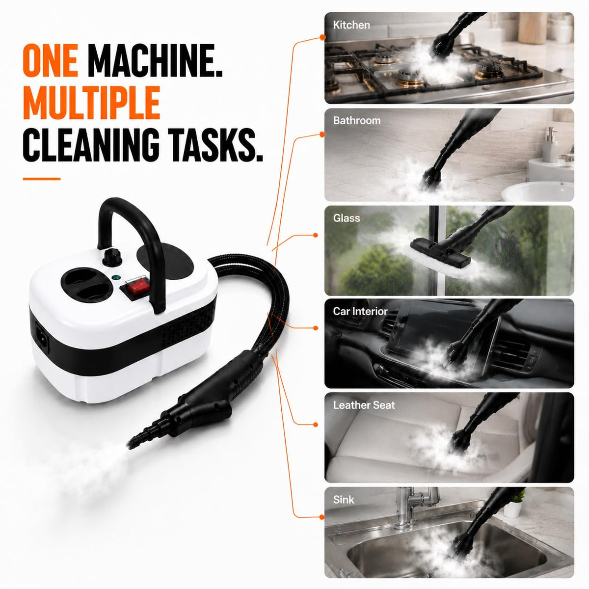 Handheld Steam Cleaner with 10-Piece Accessory Kit R1361